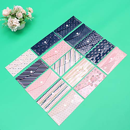 NUOBESTY Envelopes Plásticos de 15Pcs Envelopes Reusáveis â€‹â€‹Instantâneos Do Dinheiro 18. 5 * 8.