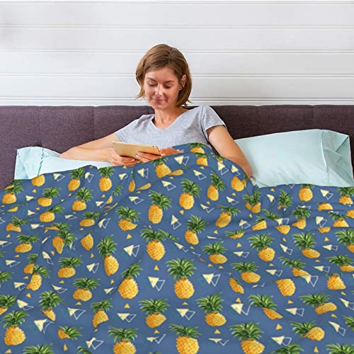 Couverture thermique BAFAFA plaid ananas dore leger 152x127cm