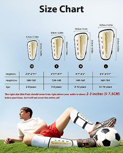 AirsFish Shin Pads Boys Certified Kids with Ankle Protection,High Strength Shin Pads,Breathable Non Slip Extended Adjustable Straps,Protective Football Equipment for Boys and Girls - Image 4