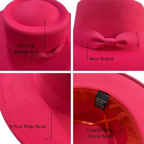 Sombrero Fedora Vintage de Ala Ancha con Moño miniatura 3