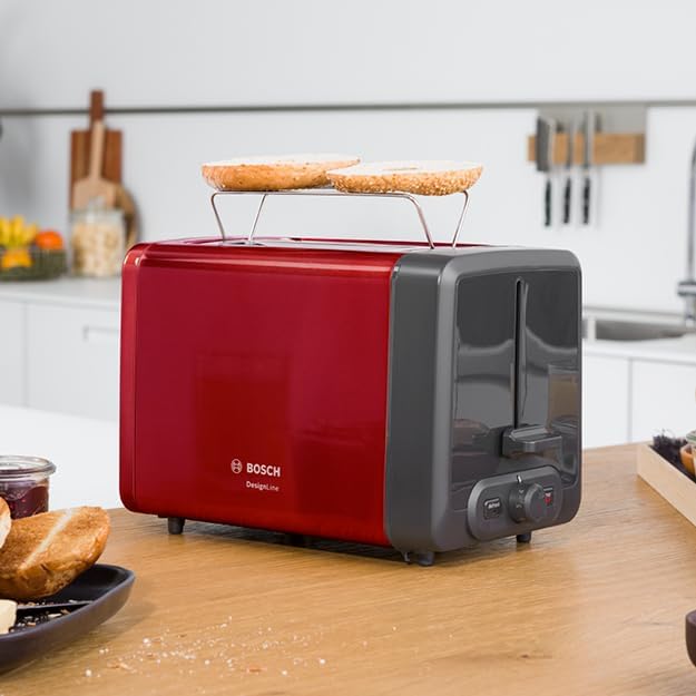 Bosch kırmızı TAT4P424 Kompakt Tost, DESIGNLINE, - Görsel 3