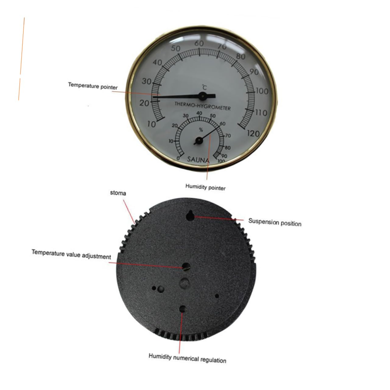 Hemobllo 3pezzi Termometro Igrometro Analogico per Sauna Misuratore di umidità e Temperatura e Facile da Leggere Strumento Multifunzionale per Ambienti Interni e Terrari Design Moderno con