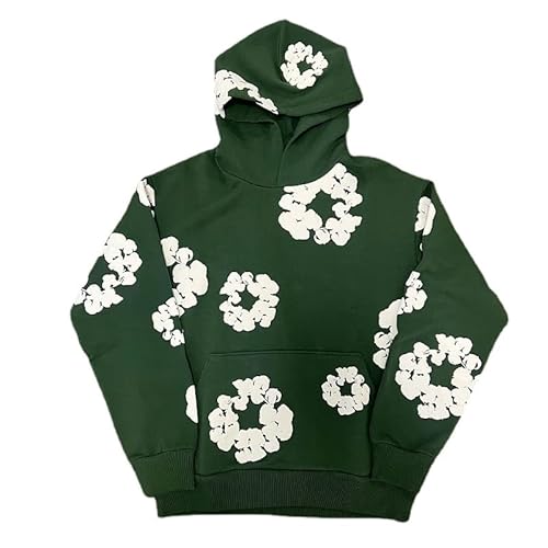 Sudiup Y2K Hoodie Women's and Men's Aesthetic Hoodie Casual Retro Large Pullover Harajuku jacket, Green Hoodie, XL