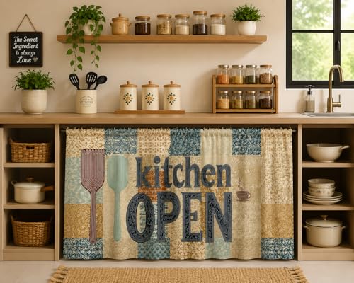 Image of Barebeauty Premium Printed Kitchen Sink Curtain | Kitchen Under Sink Curtain | Decorative Cabinet Cover | Washable & Dustproof | Modern Curtain (2, Design-12)