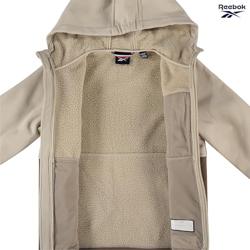Image of Reebok Boys Softshell Jacket, Sherpa Fleece Lined Hooded Windbreaker