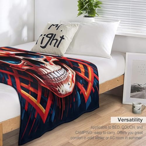 Couverture de canapé crâne en flannel pour chasser le froid - 7