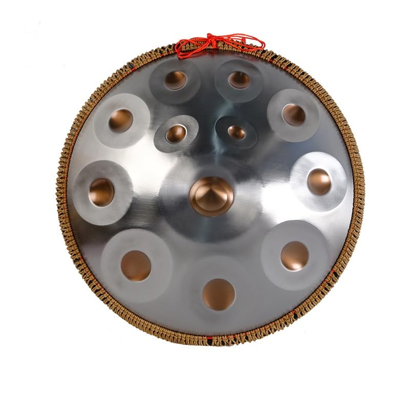 10notes Classic Golden Handpan 22inch D Minor Handcrafted Drum Percussion Instruments with Storage Bag (Golden Eyes)