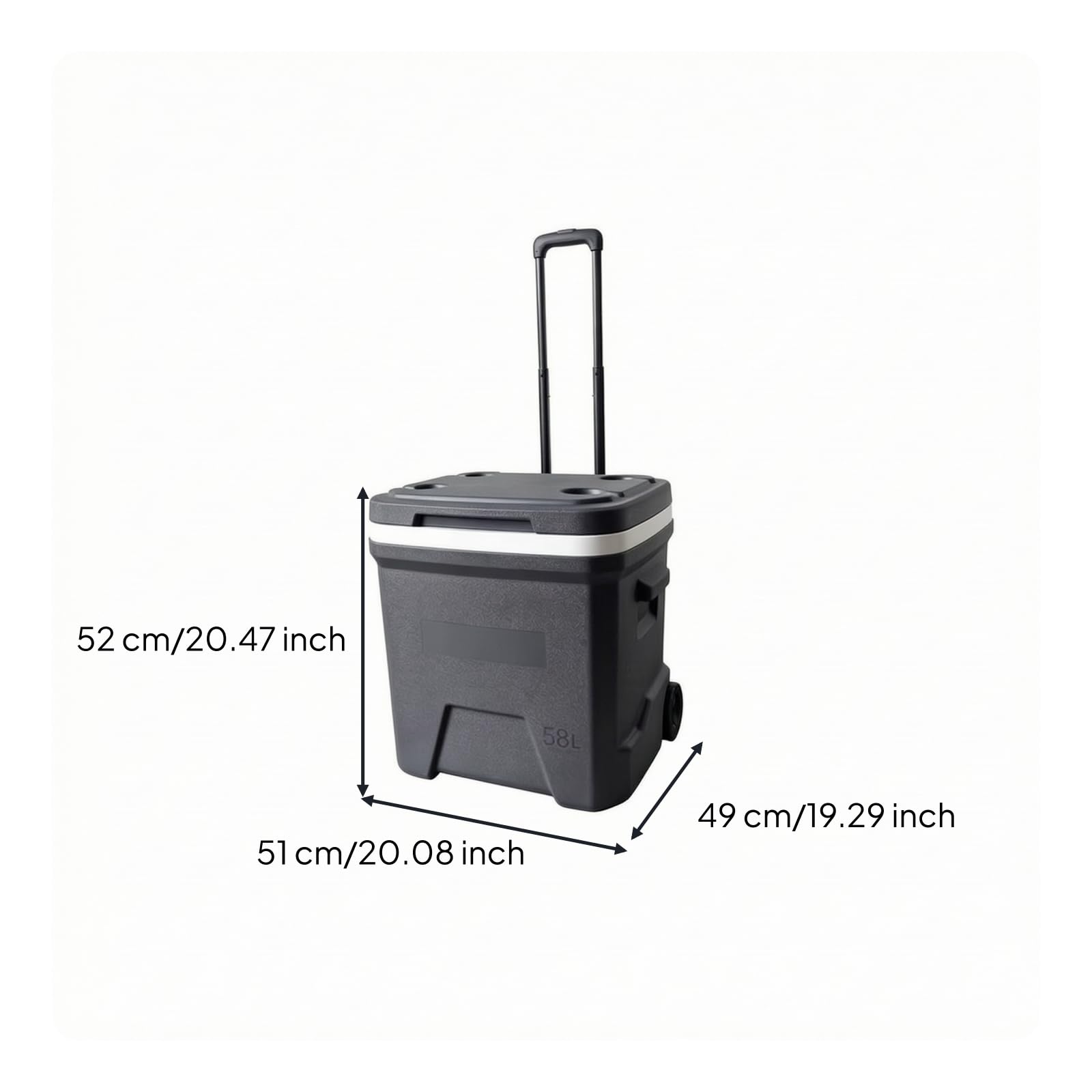 Sharplace Nevera Portátil con Ruedas y Asa para Exteriores Contenedor Hielo con Aislamiento Térmico Tapa Portavasos Acuado para Camping Picnic y Fiestas al Libre