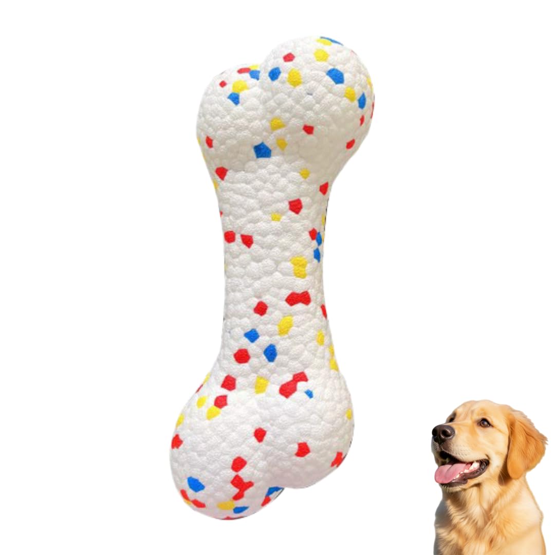 InekoAgua ETPU Dog Bone, High Bounce Durable To, Lightweight Floating Water Play Toy, for Large Dogs (White Bone)
