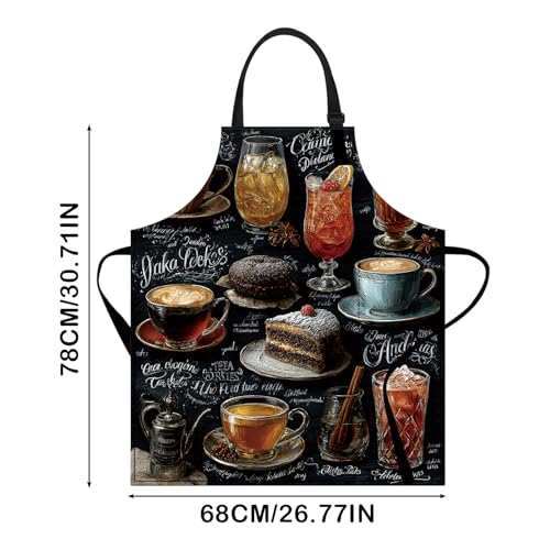 Image of Nuxovilar Cute Cooking Kitchen Apron, 26.77 * 30.7 Inches, Essential for Kitchen Cooking, Baking, Festive Gatherings