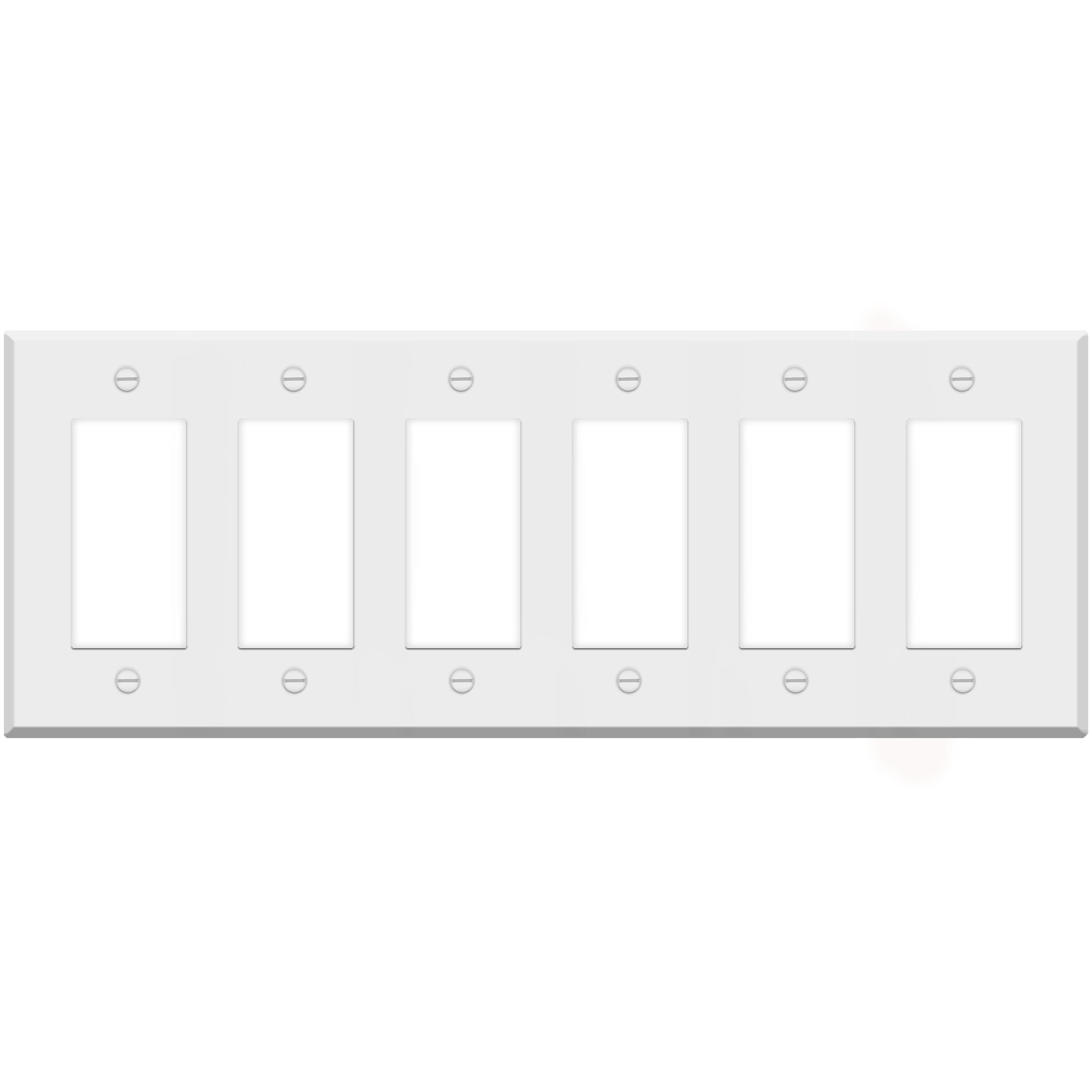 Placa de pared de 6 bandas interruptor Decora embellecedor blanco