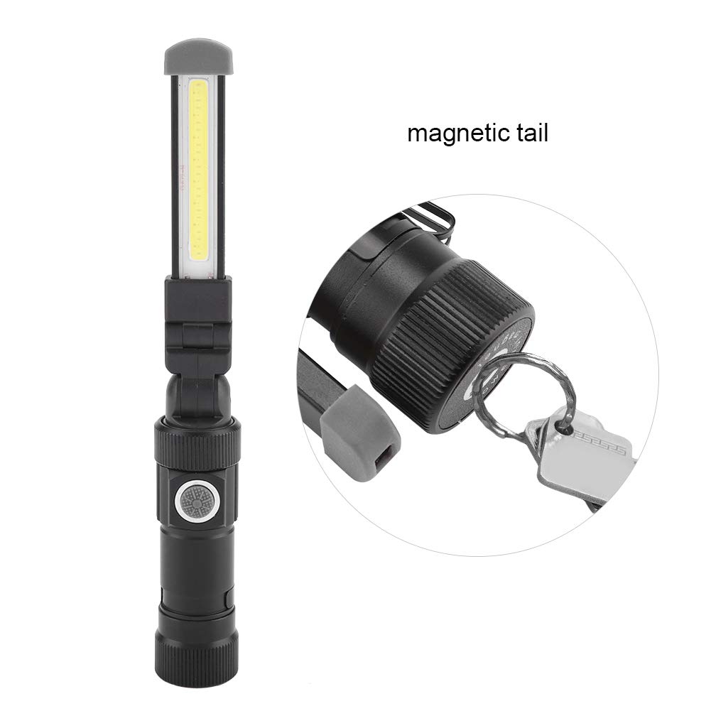 Torcia LED Ricaricabile USB C 6 modalità lampada officina con base magnetica & luce laterale COB lampada portatile LED ricaricabile impermeabile torcia da campeggio potente per auto garage emergenza