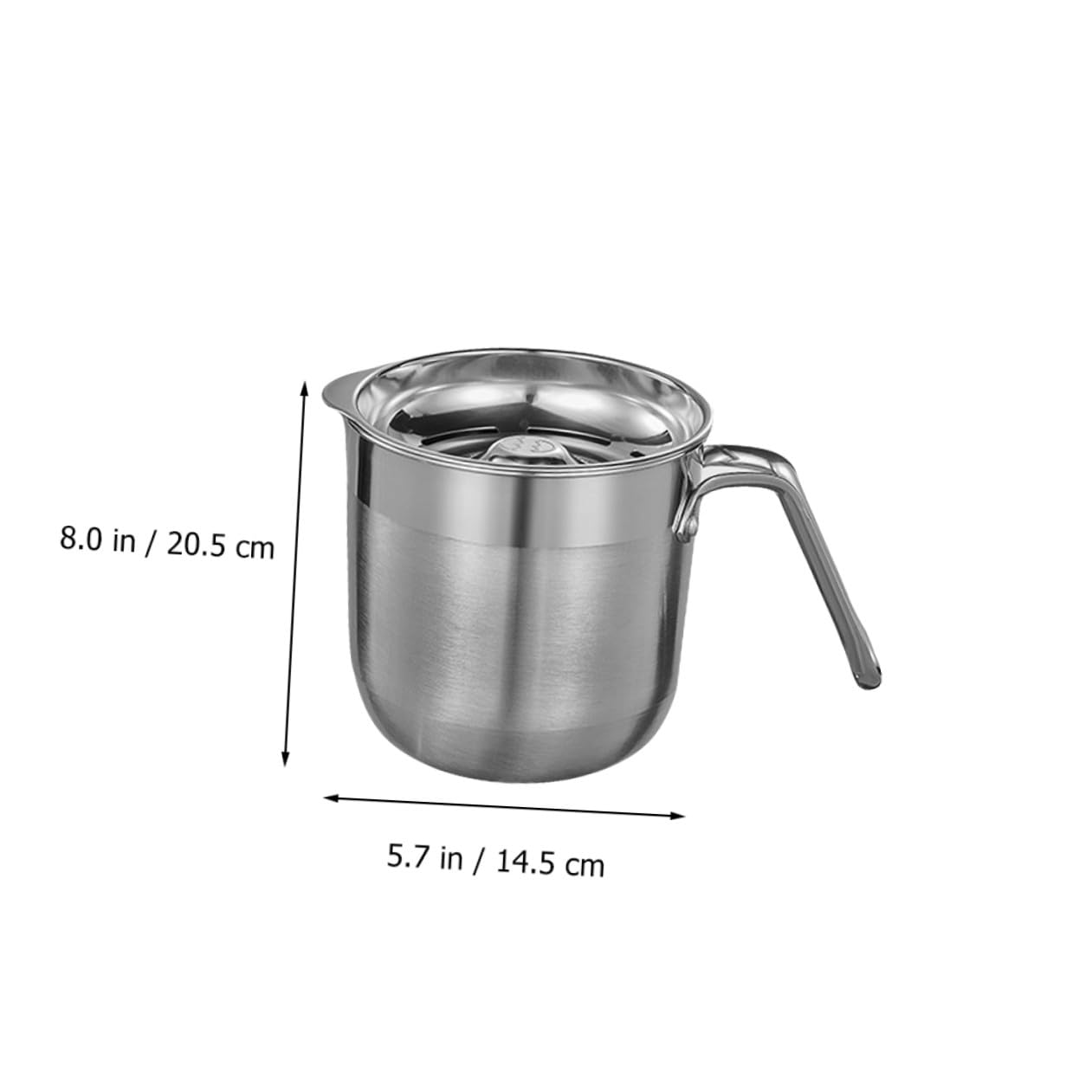 PRETYZOOM Separador de Huevos de Acero Inoxidable Diseño de Agujero Hueco, Cubo Divisor de 1500ml Tapa para Separar Yema y Clara Fácilmente Cocina