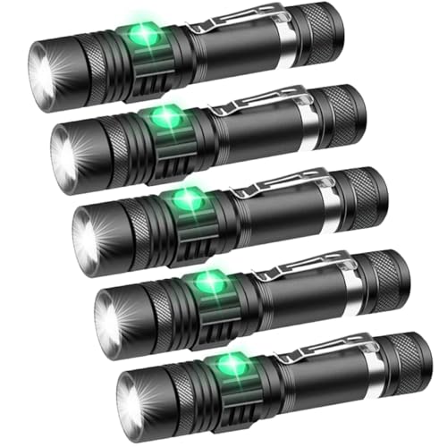MODOAO Linterna LED recargable, linterna súper brillante de 2800 lm con 3 modos, enfoque ajustable, resistente al agua, linterna de mano ligera para camping, correr, pasear al perro, corte de energía,