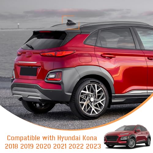Image of Shark Fin Antenna Cover,Car Roof Antenna Caps Compatible with Hyundai Kona 2018 2019 2020 2021 2022 2023,96210-J9300,Roof Topper Cover Replacement,Carbon Fiber Texture,Without Chip