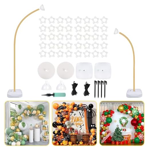 17+ Creative DIY Halloween Archway Ideas for Spooky Decor 2 AerWo Balloon Arch Kit 9.35FT & 6FT, Free Bending Half Balloon Arch Stand with Base, Floor Gold Balloon Arch Frame Backdrop for Wedding Birthday Party Baby Shower Yard Lawn Home Halloween Decorations