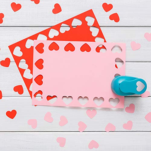 Heart Shaped Hole Punch - Buytra Scrapbook Paper Punchers, 4 PCS 5/8 Inch 1 Inch 3/2 Inch 2 Inch Punches with 10 PCS Colored Adhesive Card Stock, Paper Punches for Card Making DIY Albums Photos - Thumbnail 6