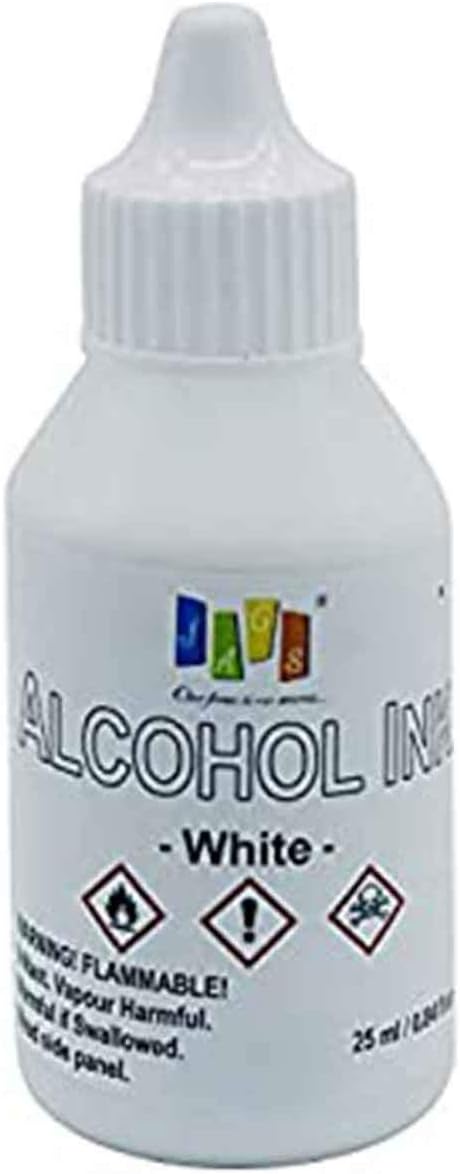 JAGS Alcohol Ink for Resin Art 25ml - White - Alcohol-Based Concentrated Dyes for Epoxy Resin