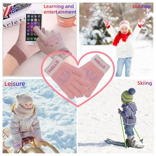 Kids Winter Gloves Knitted Warm - Snow Mittens for 3 4 5 6 7 8 9 10 11 12 13 14 15 Yers Boys Girls Cold Weather2