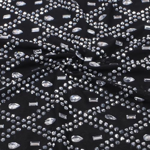 Image of PORRCEY Women's Sexy Elegant Rhinestone Bodycon Dress Hot Drilling Clubwear
