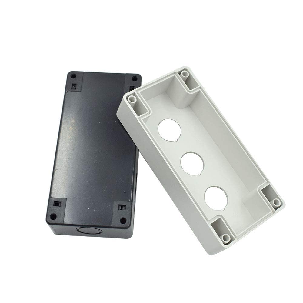 KAMSTEALTH Push Button Switch Control Station Box 22mm 3 Button Hole Waterproof White and Black (PACK OF 1) - Image 3 thumbnail