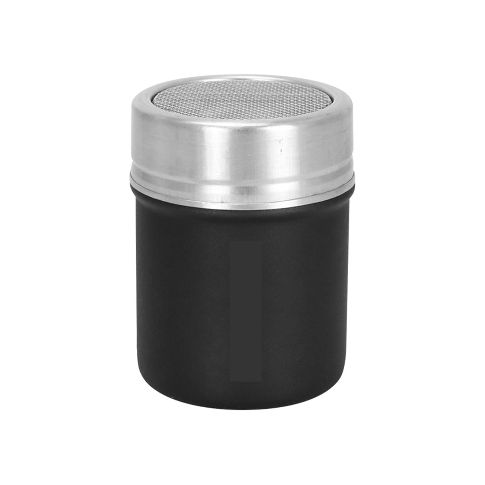 Pulverstreuer Espresso-Kaffeestreuer, Staubwedel, Pulververteiler, Edelstahl mit Deckel, Kakao-Café-Zubehör(Black 2Pcs)