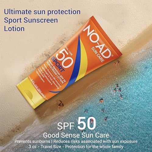 NO-AD SPF 50 SPORT Sunscreen Lotion - Water Resistant Protection