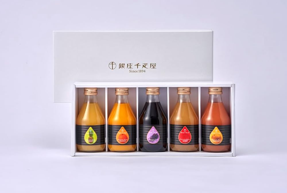 Amazon.co.jp: 銀座千疋屋 銀座ストレートジュース(5本) ギフト