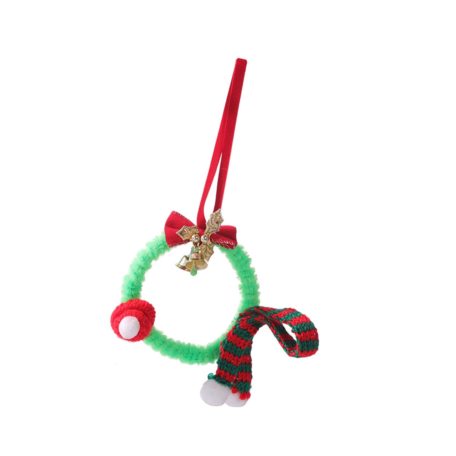 Celebratory Soft Wreath with Bend Bells Soft Substance Christmas Door Wall Window Holiday Deck Christmas Bend Decoration