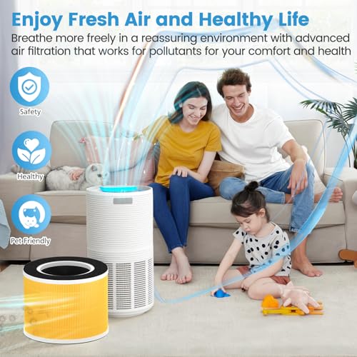 Image of RP-AP088-F1 Replacement Filter Compatible with RENPHO RP-AP088W, RP-AP088, RP-AP088B Air Purifier, 5-Stage High-Efficiency Filtration, Compared Part #RP-AP088-F1, 2 PACK