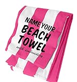 Personalized Cabana Stripe Beach Towel for Men, Women, Girls or Boys - Add Your Embroidered Name or...
