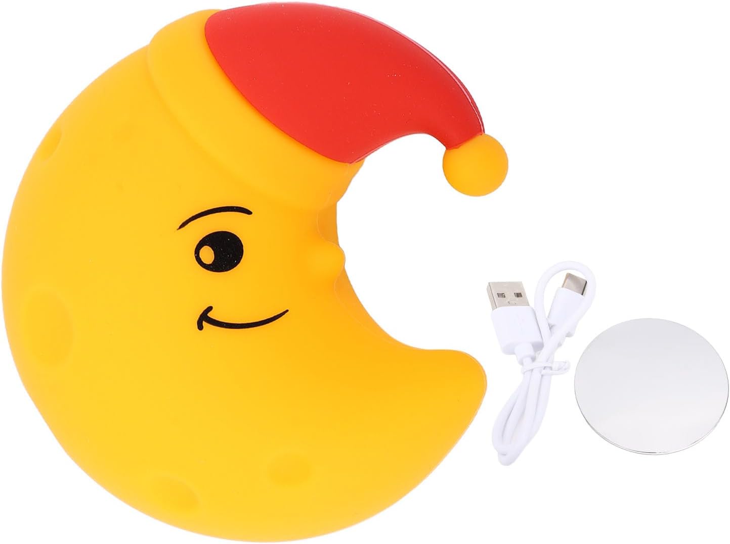 Night Light, Moon Shape USB Rechargeable Magnetic Silicone Nursery Lamp with Soft Glow, for Bedroom Travel Tent