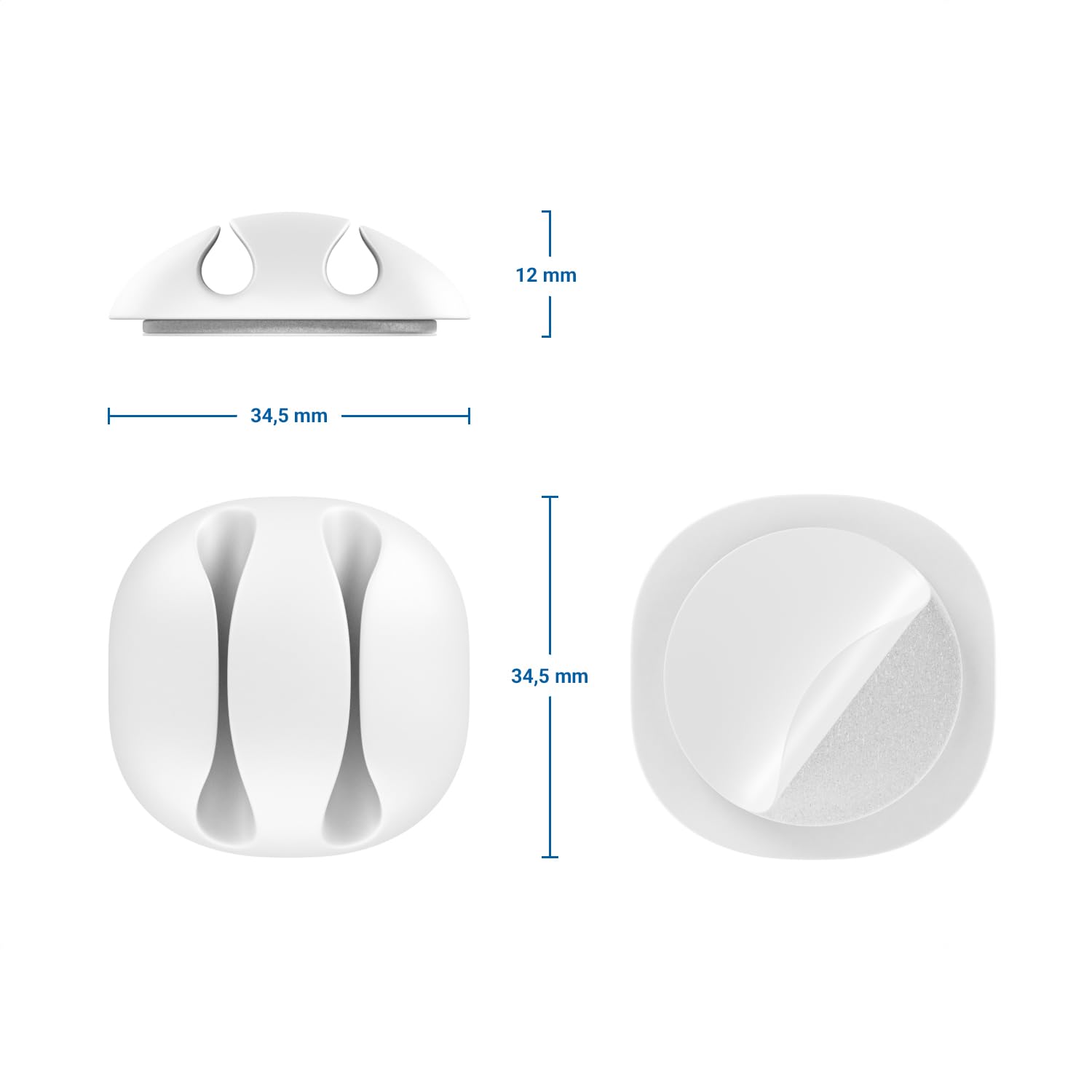 Clips Autocollants Pour Câbles - Lot De 5 Guides-Câbles Noir - Gestion Bureau Et Maison