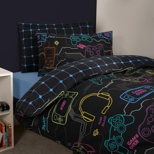 OHS Gaming Bedding Single Duvet Covers, Winter Quilt Cover Ultra Soft Comfy Black Bedding for Boys Single Duvet Covers Set Boys Duvet with Pillowcase - Cosy Home Interiors OHS Gaming Bedding Single Duvet Covers, Winter Quilt Cover Ultra Soft Comfy Black Bedding for Boys Single Duvet Covers Set Boys Duvet with Pillowcase - Image 9