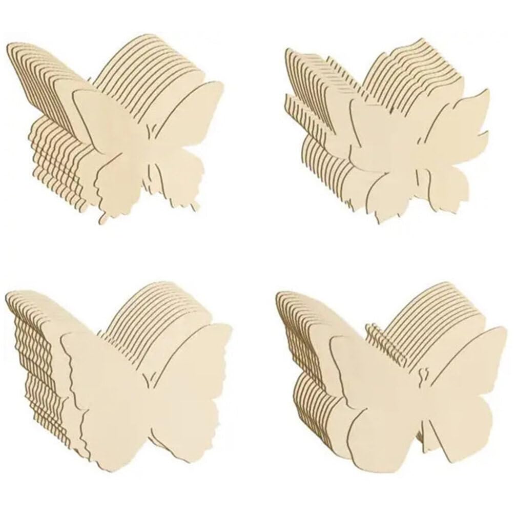 45 Sagome Di Legno Farfalla Per Fai Da Te – 9 Forme Diverse, 8,9 Cm, Con Spago Di Iuta, Da Decorare E Dipingere