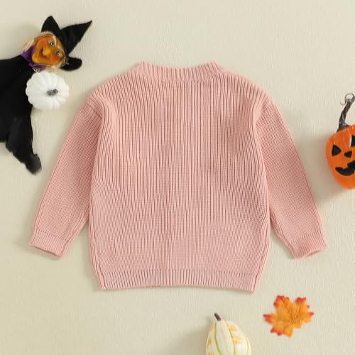 Toddler Girl Boy Halloween Sweater Long Sleeve Button Pumpkin Cardigan Cute Fall Winter Knitwear Jacket Warm Clothes4