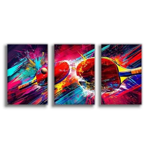 Tischtennis-Kunst-Leinwand-Poster, Schlafzimmerdekoration, Landschaft, Büro, Raumdekoration, Geschenk, 20 x 30 cm