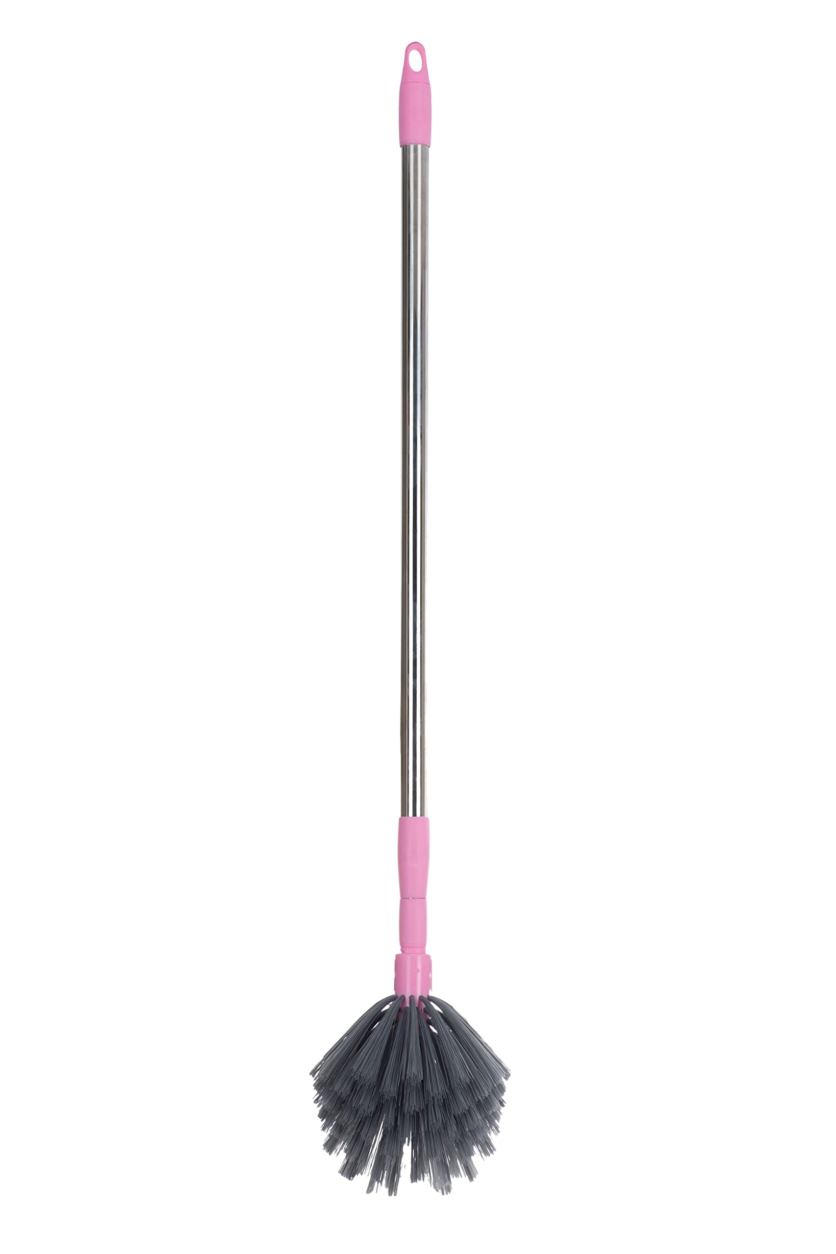 GRANTH ENTERPRISE Round Shaped Broom with Long Stainless Steel Rod and Extendable Cobweb Cleaner Stick Handle Brush Use in Fan, Ceiling, and Roof Cleaning (Broom - 01)