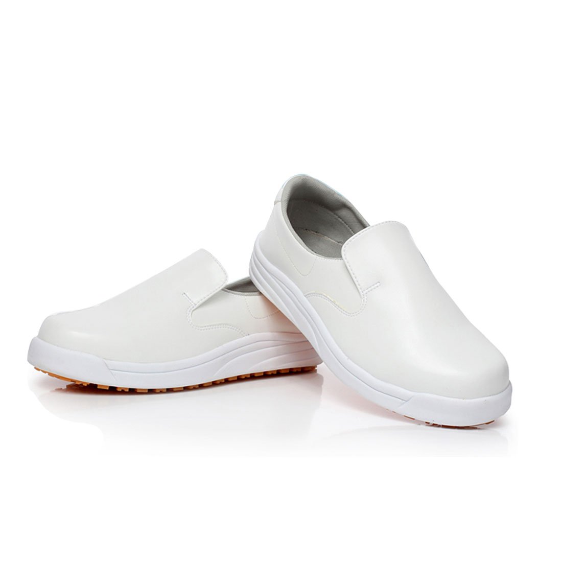Levoberg Kitchen Chef Shoes Slip Resistant Waterproof Oilproof Slip-On Work Shoes for Men Women 7.5 US(Men) White