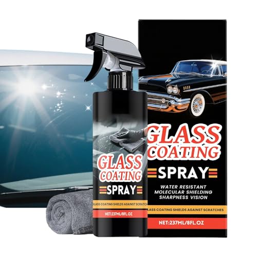 Limpiador de cristales de coche – Spray sin rayas de 237 ml, fórmula segura sin amoníaco, para ventanas transparentes tintadas, limpiador de parabrisas Pro Auto con revestimiento antivaho, uso de
