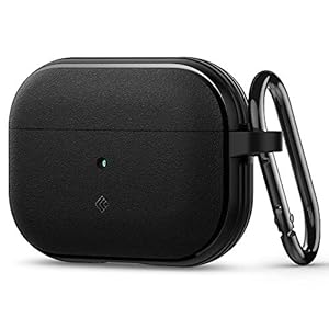 Caseology Vault Airpods Pro Case, zwarte TPU-beschermhoes met karabijnhaak Ontworpen voor Apple Airpods Pro Hoesje (Matte Black)
