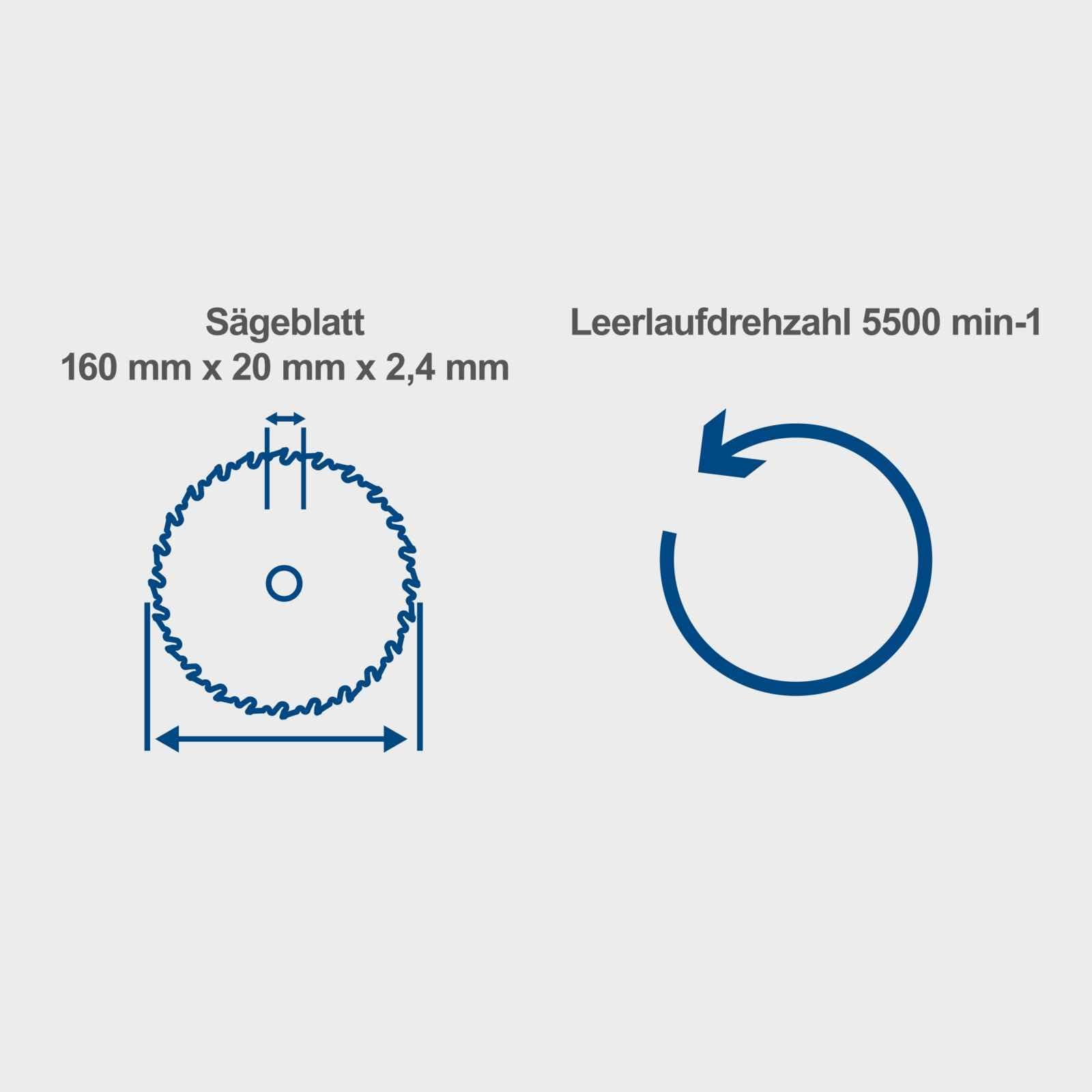 Scheppach Tauchsäge PL55 Handkreissäge mit 2x700mm Führungsschiene & 1200W