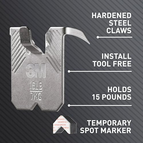 image for 3M CLAW 15 lb. Drywall Picture Hanger with Spot Markers, Heavyweight H