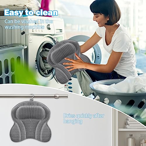 Gigmeta Badewannenkissen mit Saugnäpfen, Mesh Nackenkissen für Badewanne, Nackenkissen Badewanne Kopfkissen Komfort BadeKissen, für Home Spa und Badewannen