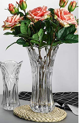 HEYOL Glass Flower Vase (Medium, White )