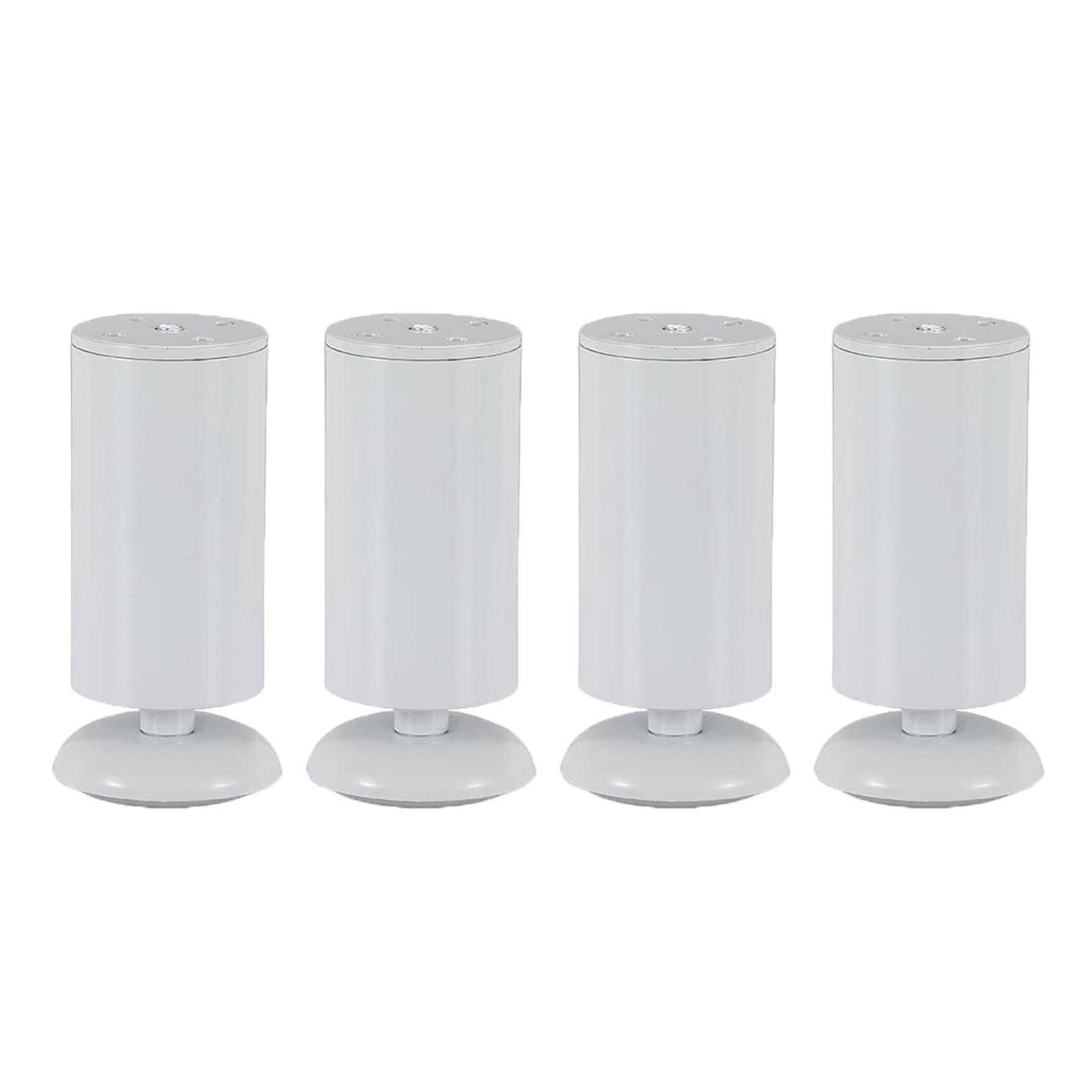 Piedini Regolabili per mobili in Acciaio Inox per Divano, Poltrona, Armadio, Letto, Set da 4 Pezzi (6 cm) di Colore Bianco