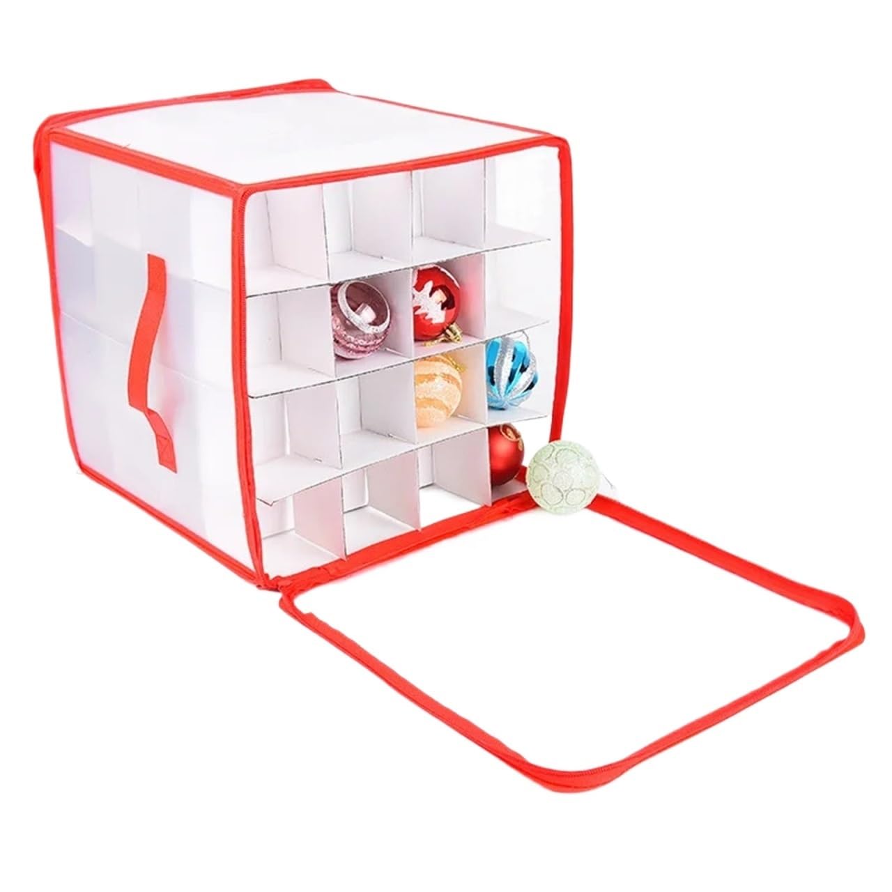 Organizer FüR Weihnachtsschmuck Aufbewahrungsbox for Weihnachtskugeln, Aufbewahrungsbox for Weihnachtsschmuck, Aufbewahrungsbox for Weihnachtskugeln mit Griffen mit Reißverschluss, Aufbewahrungsbox fo