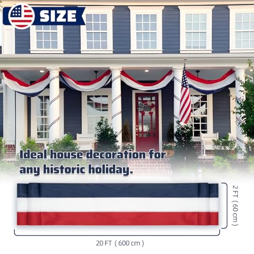 image for LinaGarten 2Pack Patriotic Bunting US Flag Decorations 4th of July Dec