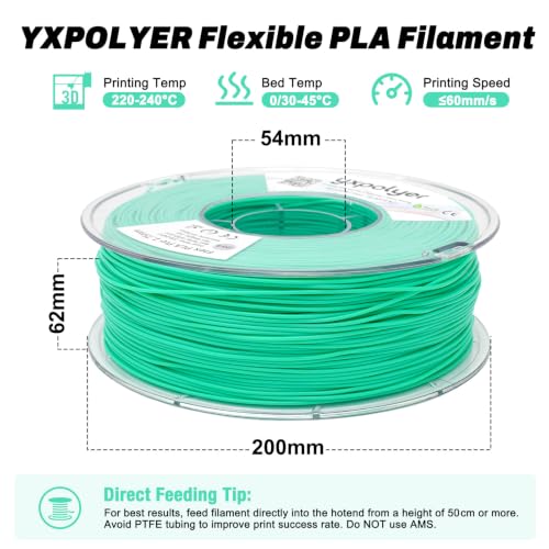 Image of YXPOLYER Flexible PLA Food-Safe Soft PLA 3D Printing Filament 1.75mm 1KG