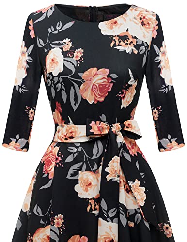 Image of DRESSTELLS Cocktail Dresses for Women, Vintage Wedding Guest 3 /4 Sleeves Formal Church Tea Dress
